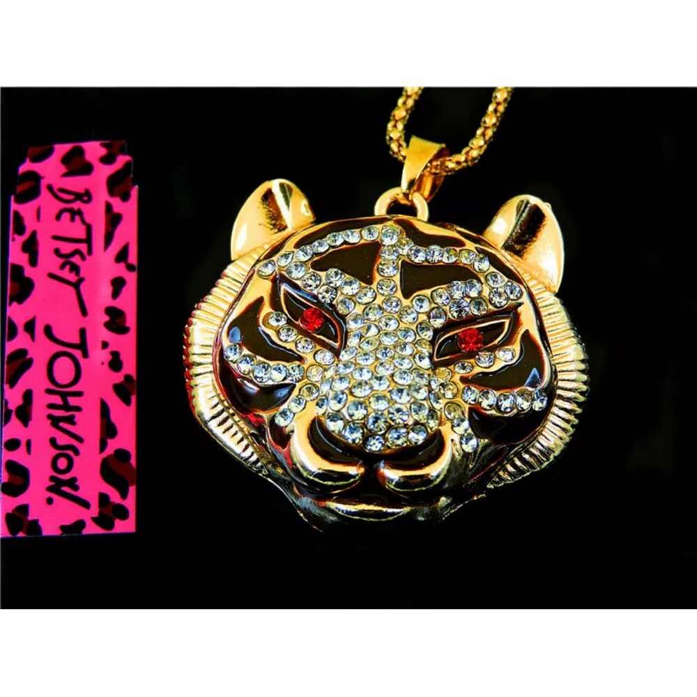 Hot Betsey Johnson Tiger Face Necklace
